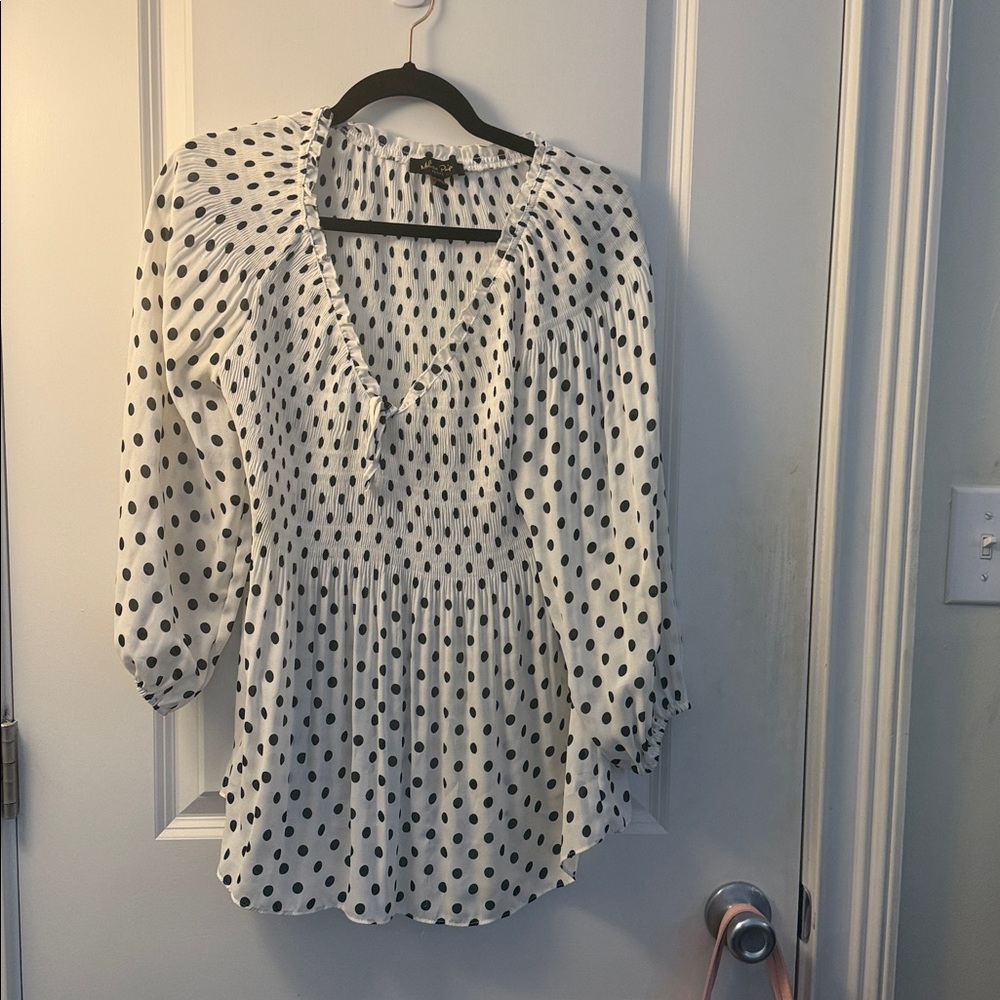 Melissa Paige Black and White Polka Dot Blouse PM